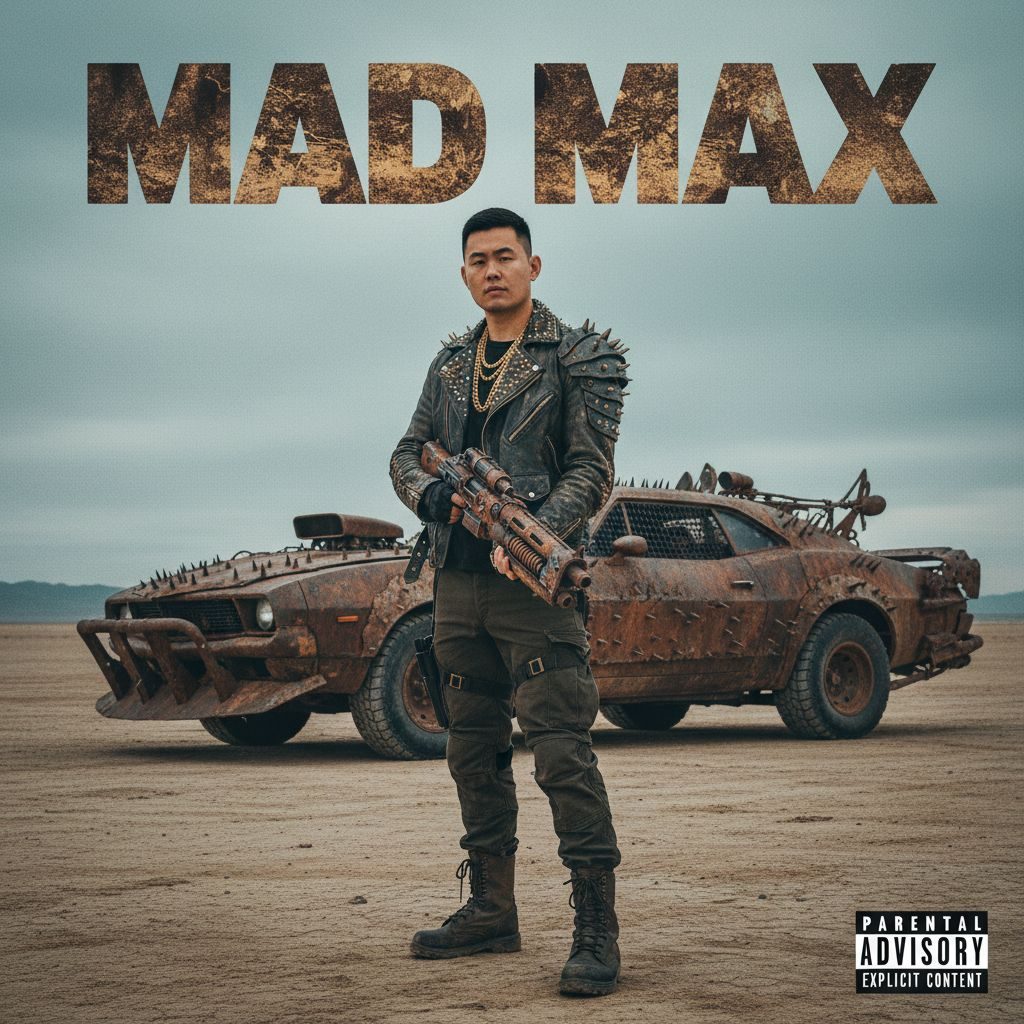 Example album cover in the MadMax style